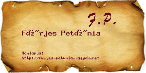 Fürjes Petúnia névjegykártya